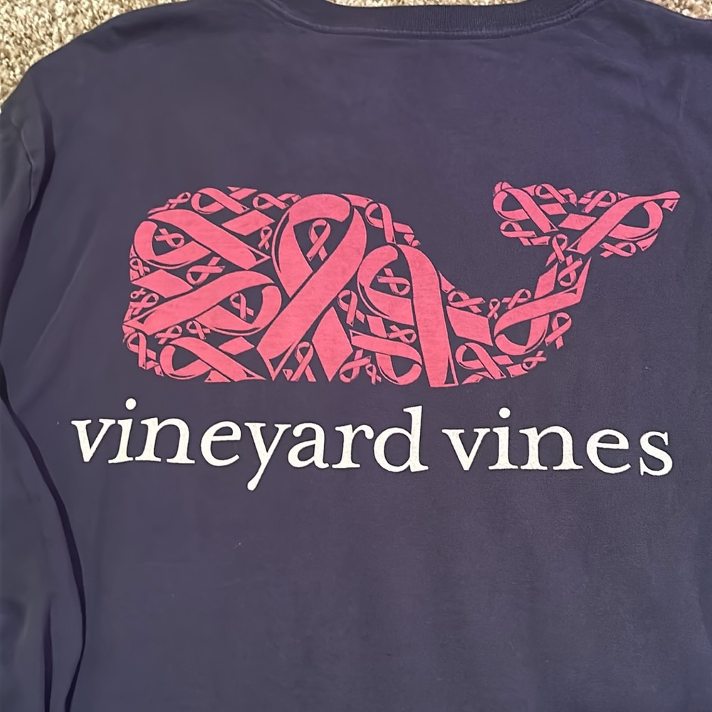 Vineyard Vines Breast Cancer Support L/S tee~medium - Picture 3 of 4